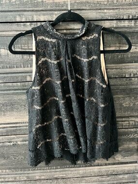 Nordstrom Love,Fire black lace sleeveless blouse size small/petite